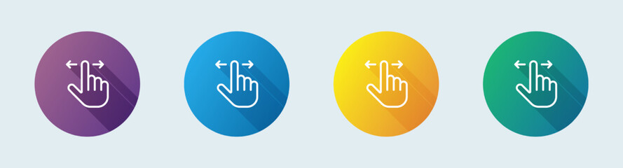 Gesture line icon in flat design style. Touch signs vector illustration.