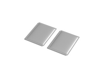 Blank white sachet packet mockup, isolated on white background