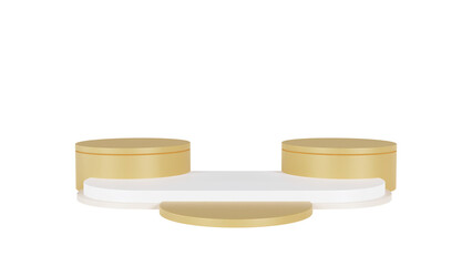 3d rendering podium display with gold color