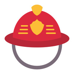 Firefighter Helmet Flat Icon