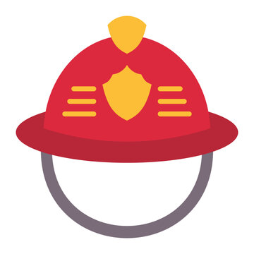 Firefighter Helmet Flat Icon