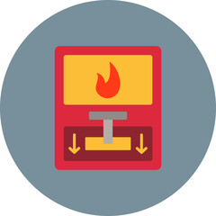 Fire Alarm Multicolor Circle Flat Icon