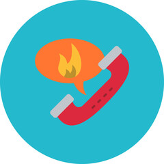 Emergency Call Multicolor Circle Flat Icon