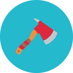 Axe Multicolor Circle Flat Icon