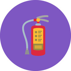 Fire Extinguisher Multicolor Circle Flat Icon