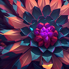 Obraz premium abstract geometric flower pattern