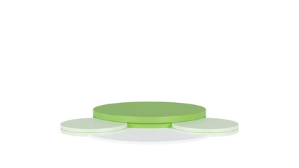 3d rendering podium display with green color