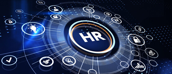 Business, Technology, Internet and network concept. Human Resources HR management concept.  3D illustration