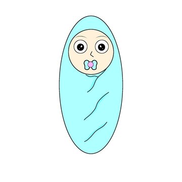 Cute Little Baby With Light Blue Blanket