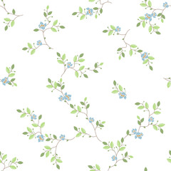 Obraz na płótnie Canvas seamless pattern of flowers, branches and leaves