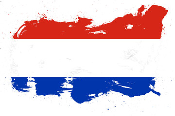 Paraguay flag with painted grunge brush stroke effect on white background