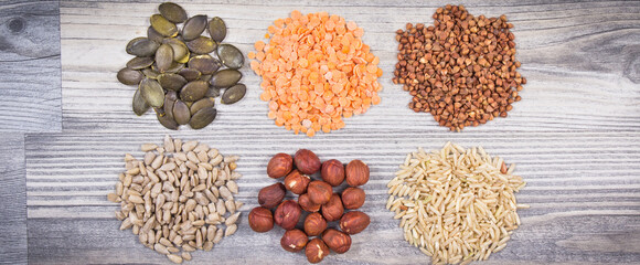 Healthy nutritious food containing vitamin B6 and other minerals