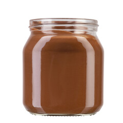 Front view of chocolate spread jar. Mock up.