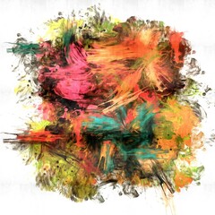 abstract psychedelic background from color chaotic blurred stains brush strokes of different sizes