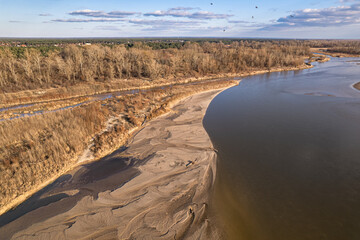 End of winter, Vistula river bank near Warsaw, Mazowsze, Poland