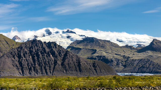 Vatnajokull is the largest and most voluminous ice cap glacier in Iceland. Vatnakolull national park was established in 2008