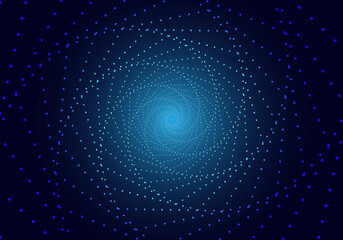 Background Particles use geometric shapes to form a spiral. The concept is like gathering data technology together.