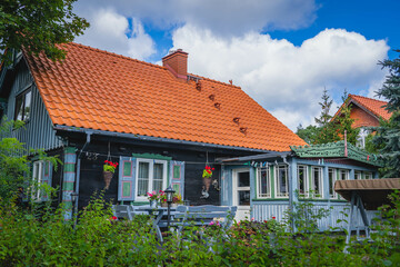 Charming house with beautiful shutters in Gdansk, Sobieszewo.
