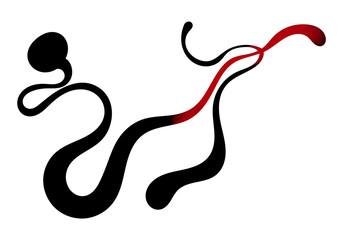 Fototapeta premium Coccidiosis in Chickens Illustrations, “Line Art Snake style” designs for product promotion, brochure, flyer, seminar poster, presentation ppt template. Concept poultry health images 