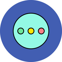 Ellipsis Multicolor Circle Filled Line Icon