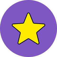 Star Multicolor Circle Filled Line Icon