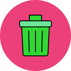 Bin Multicolor Circle Filled Line Icon