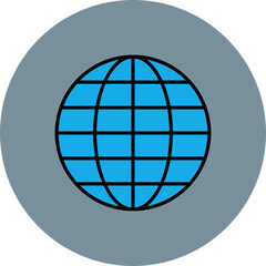 Globe Multicolor Circle Filled Line Icon
