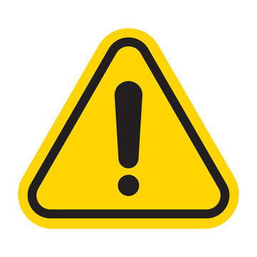 Warning or Danger sign icon. Attention caution Vector illustration.