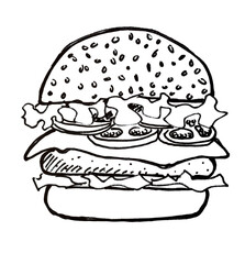 Hamburger illustration freehand drawing
