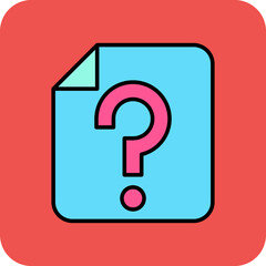 Faq Multicolor Round Corner Filled Line Icon