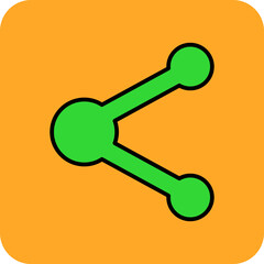 Share Multicolor Round Corner Filled Line Icon