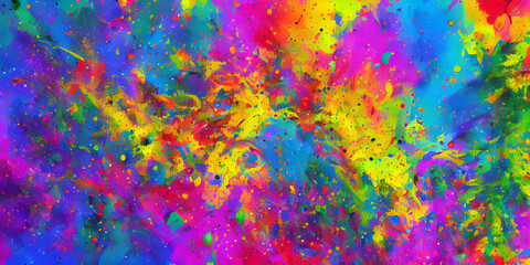 abstract colorful background with paint splashes