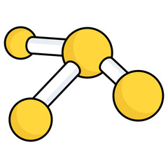 Chemical structure icon, vector design of topology
