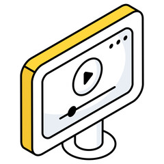 Editable design icon of online video 