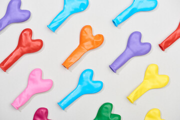 top view deflated heart shaped