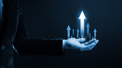 growth of economic indicators. Concept of business development