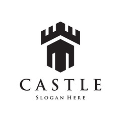 Antique castle logo template creative design, Historical ancient castle.Logos for businesses and museums.