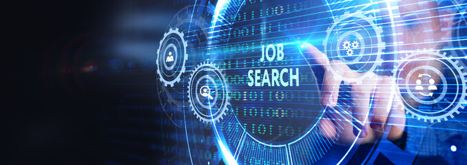 Business, Technology, Internet and network concept. Job Search human resources recruitment career.