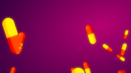 Drug prescription for pills medicine capsule pattern background. Abstract healthcare technology and science medical concept.