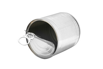 Open an empty tin can isolated on a transparent background. PNG file