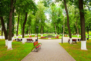 Public park in Vladimir city, Russia