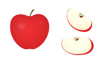 Graphic design vector material about red apple