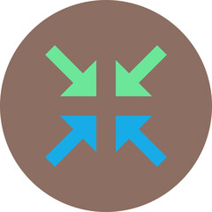 Obraz premium Minimize Multicolor Circle Flat Icon