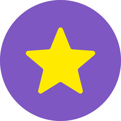 Star Multicolor Circle Flat Icon