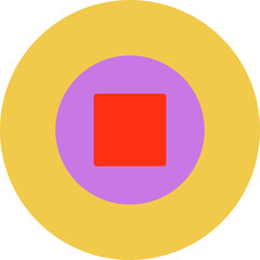 Stop Multicolor Circle Flat Icon