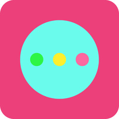 Ellipsis Multicolor Round Corner Flat Icon