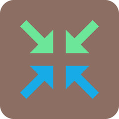 Fototapeta premium Minimize Multicolor Round Corner Flat Icon