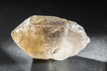 Quartz with Rutile Crystal Mineral Stone on Black