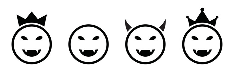 Monster icon. Devil icon. Ghost icon, vector illustration