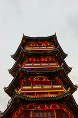 The pagoda is in the middle of Chinatown PIK Pantjoran, Pantai Indah Kapuk.